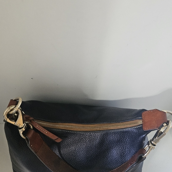 Dooney and bourke Blue navy Pebbled Leather Tote Bag - Picture 7 of 11